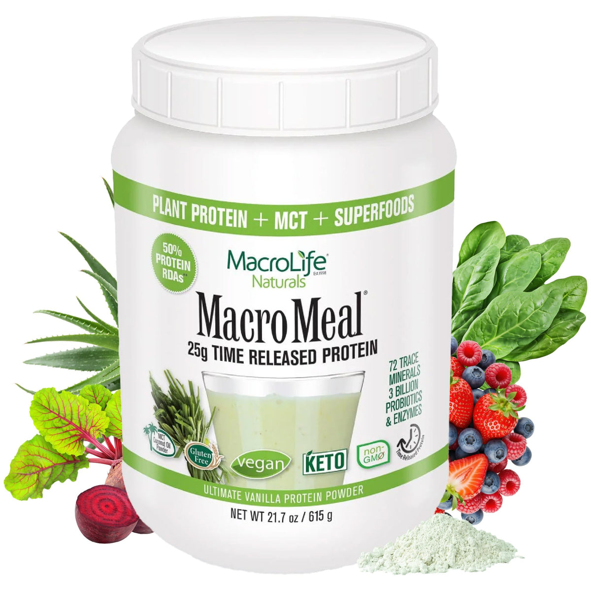 MacroLife Naturals Macromeal Protein & Greens Powder
