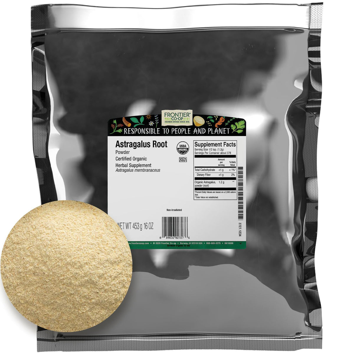 Frontier Co-op Organic Astragalus Root Powder - 1 Pound