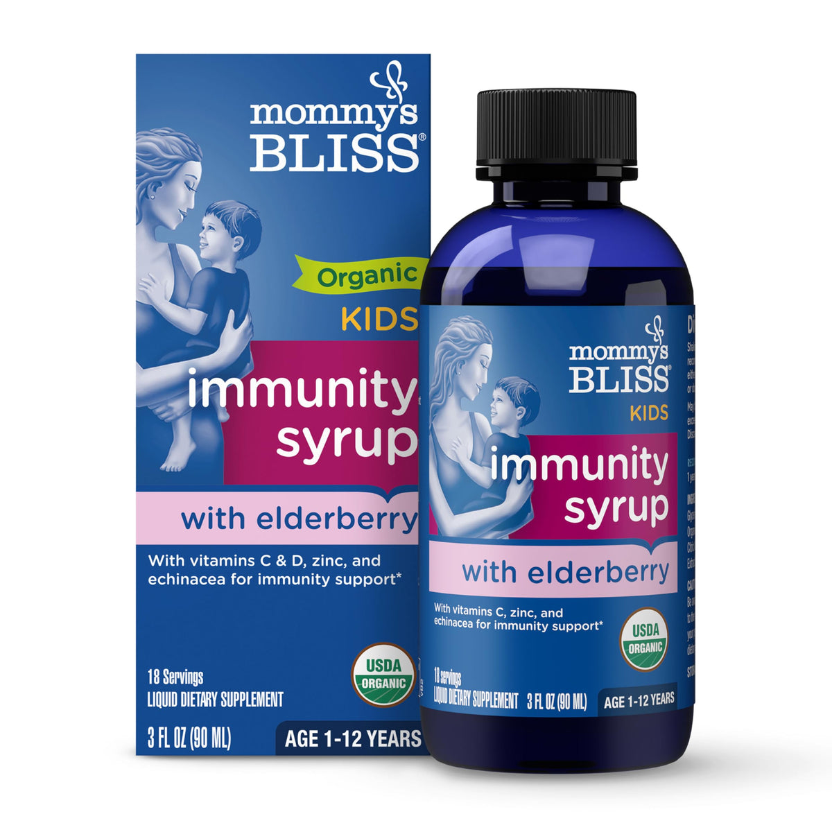 Mommy's Bliss Organic Elderberry Syrup Immune Support - 3 Fl Oz