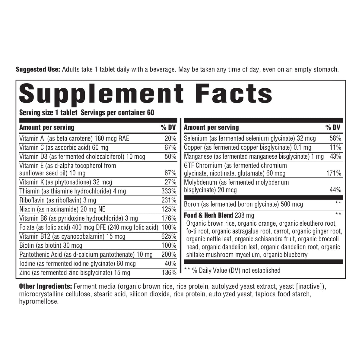 Innate Response Formulas Men's Multivitamin One Daily Iron Free - 60 Tablets - image 2