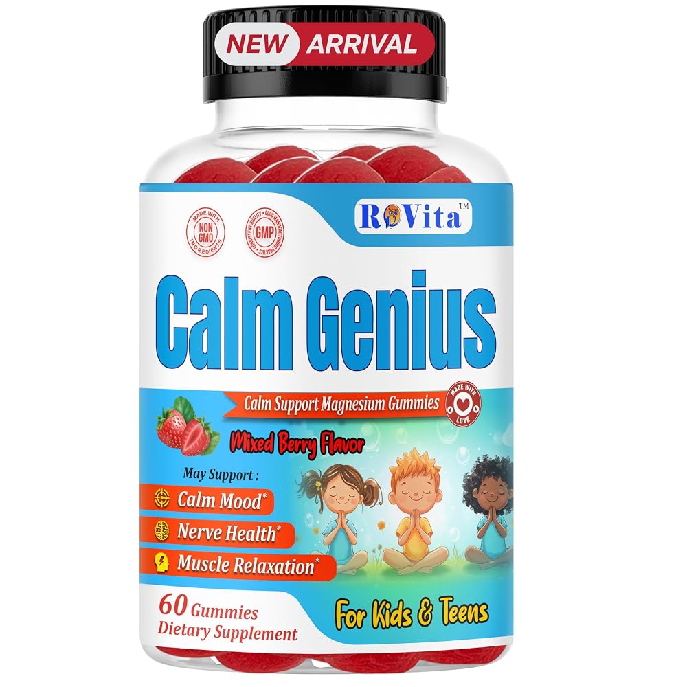 ROVita Calm Genius Magnesium Citrate Gummies for Kids - 60 Count
