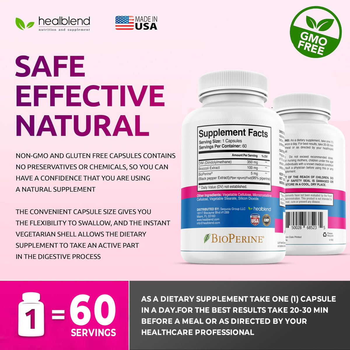 healblend DIM Ultra 350mg Hormone Balance Support - 60 Capsules - image 2