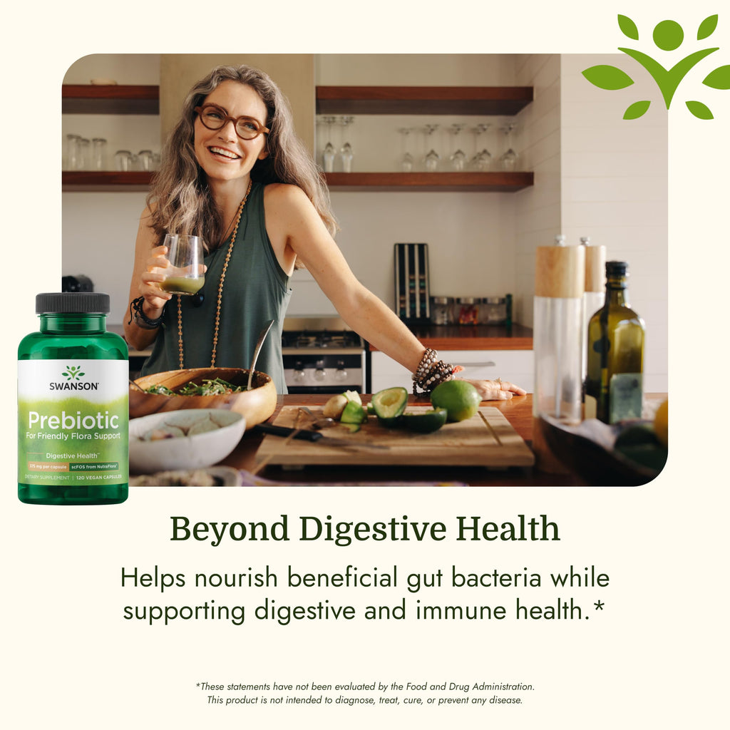 Swanson Prebiotic Fiber Capsules with NutraFlora FOS