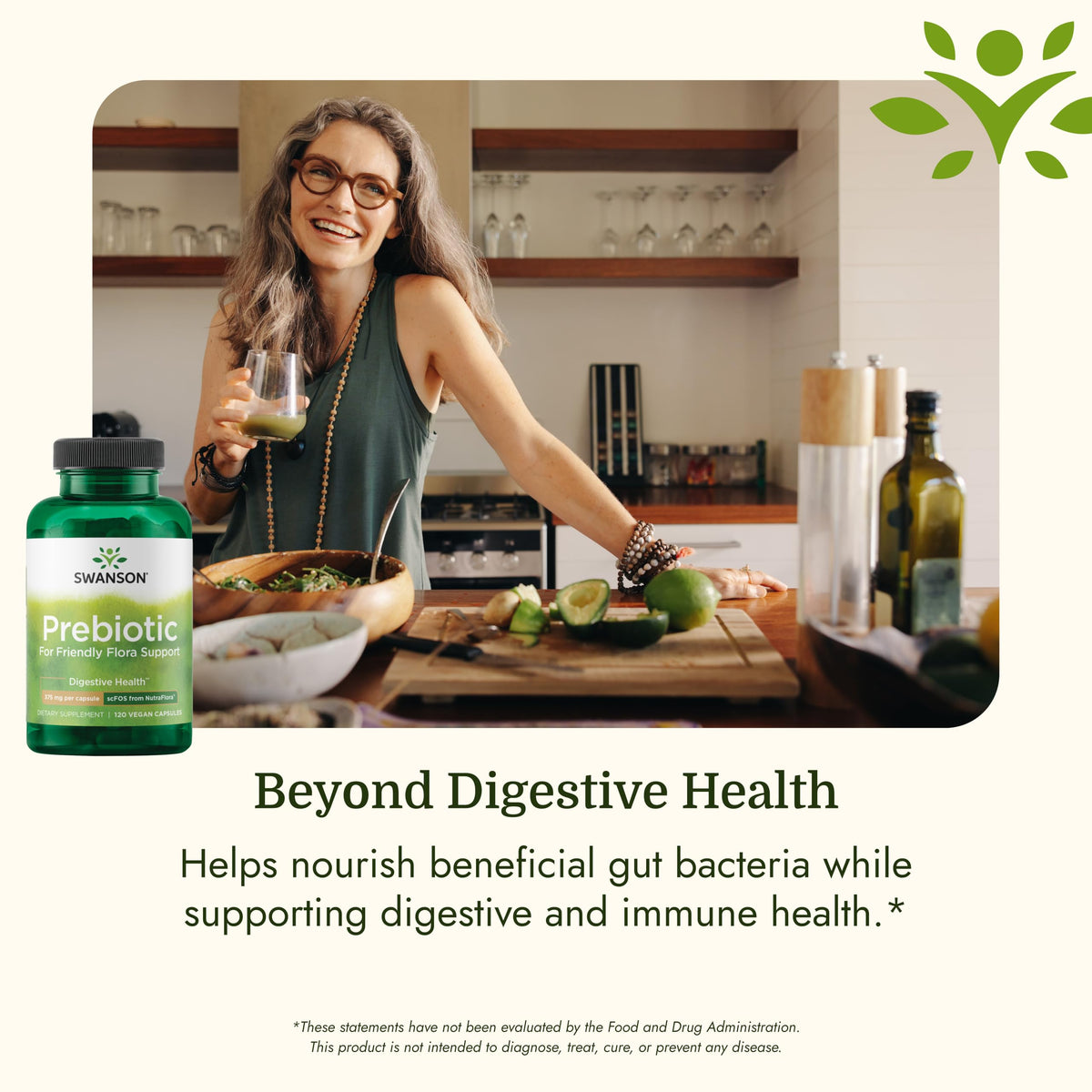 Swanson Prebiotic Fiber Capsules with NutraFlora FOS