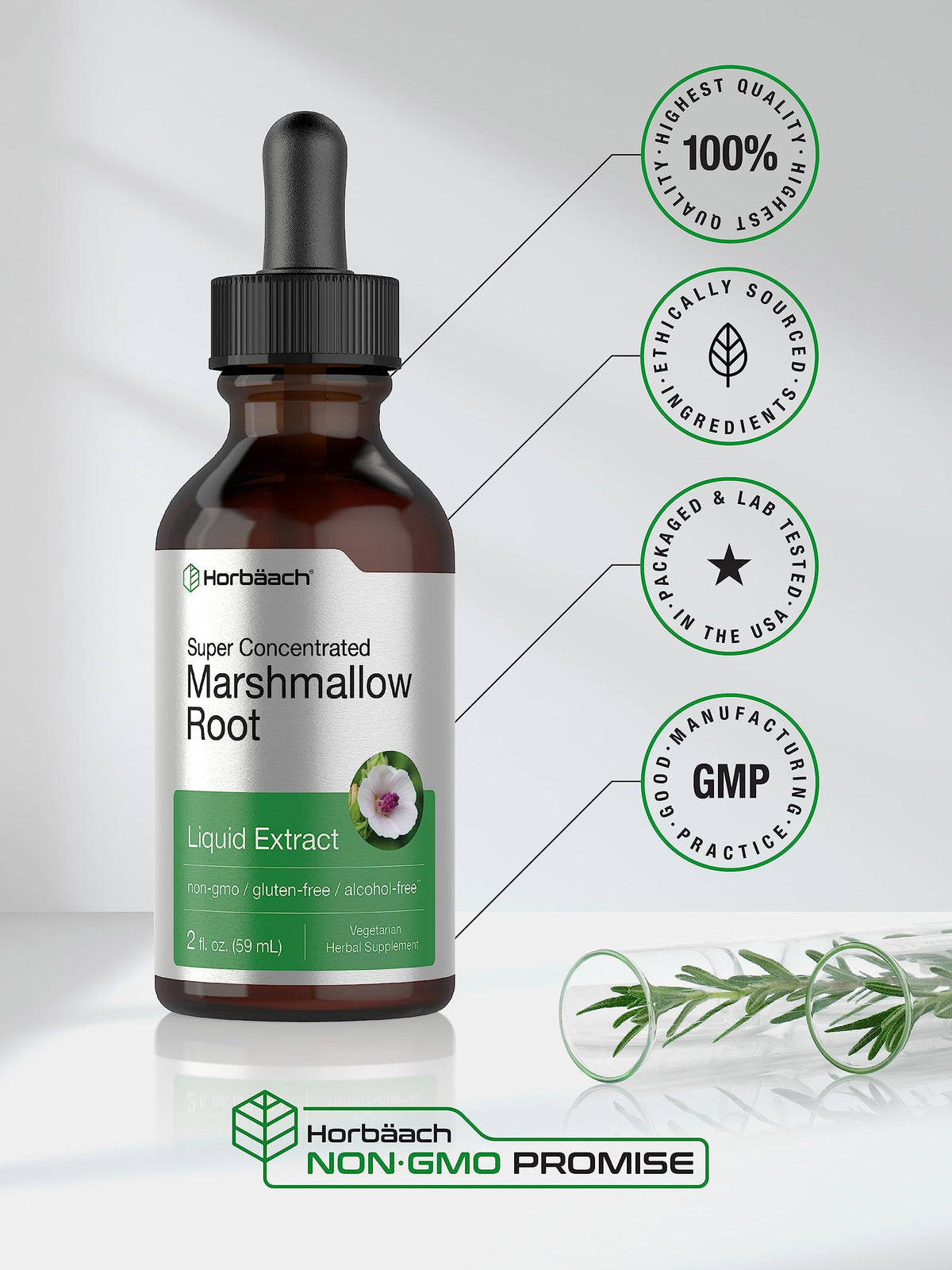 Horbäach Marshmallow Root Extract Tincture - 2 fl oz - image 5