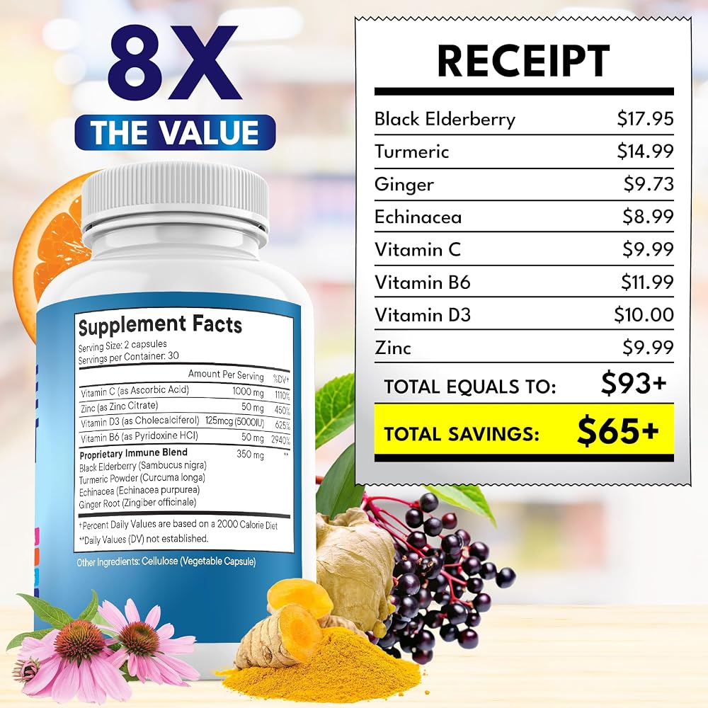 NEW AGE 8 in 1 Immune Support Booster with Echinacea & Zinc - 300 Capsules - image 5