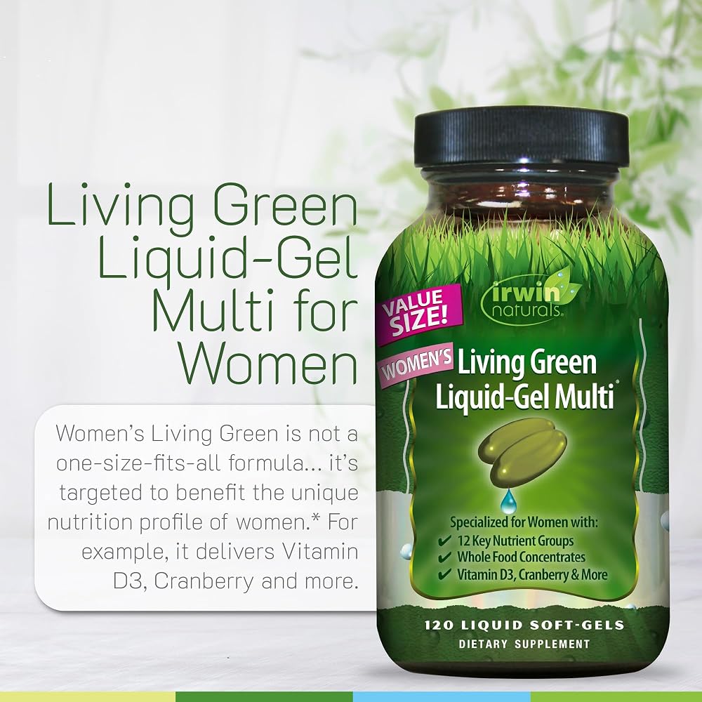 Irwin Naturals Women's Living Green Liquid-Gel Multivitamin - 120 Softgels - image 5