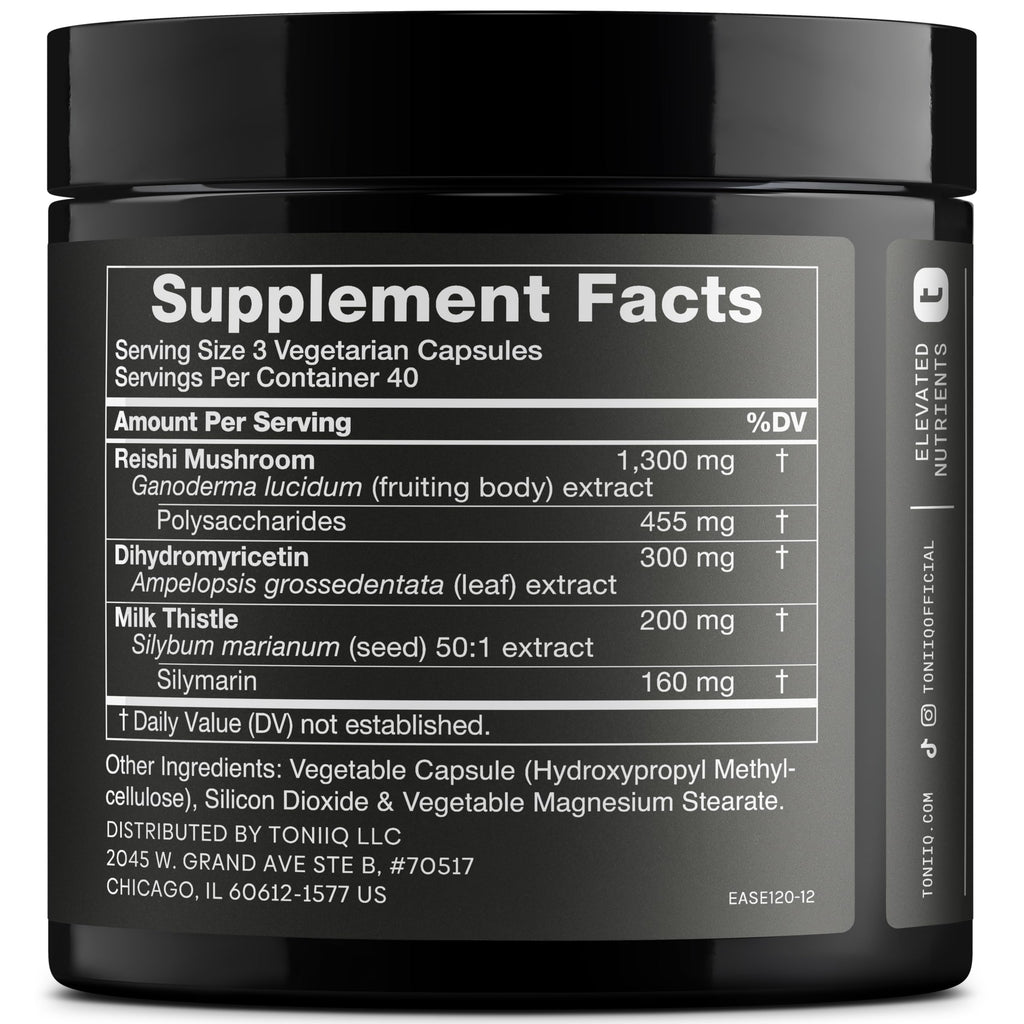 Toniiq Ease with DHM Liver Support - 120 Capsules - image 2