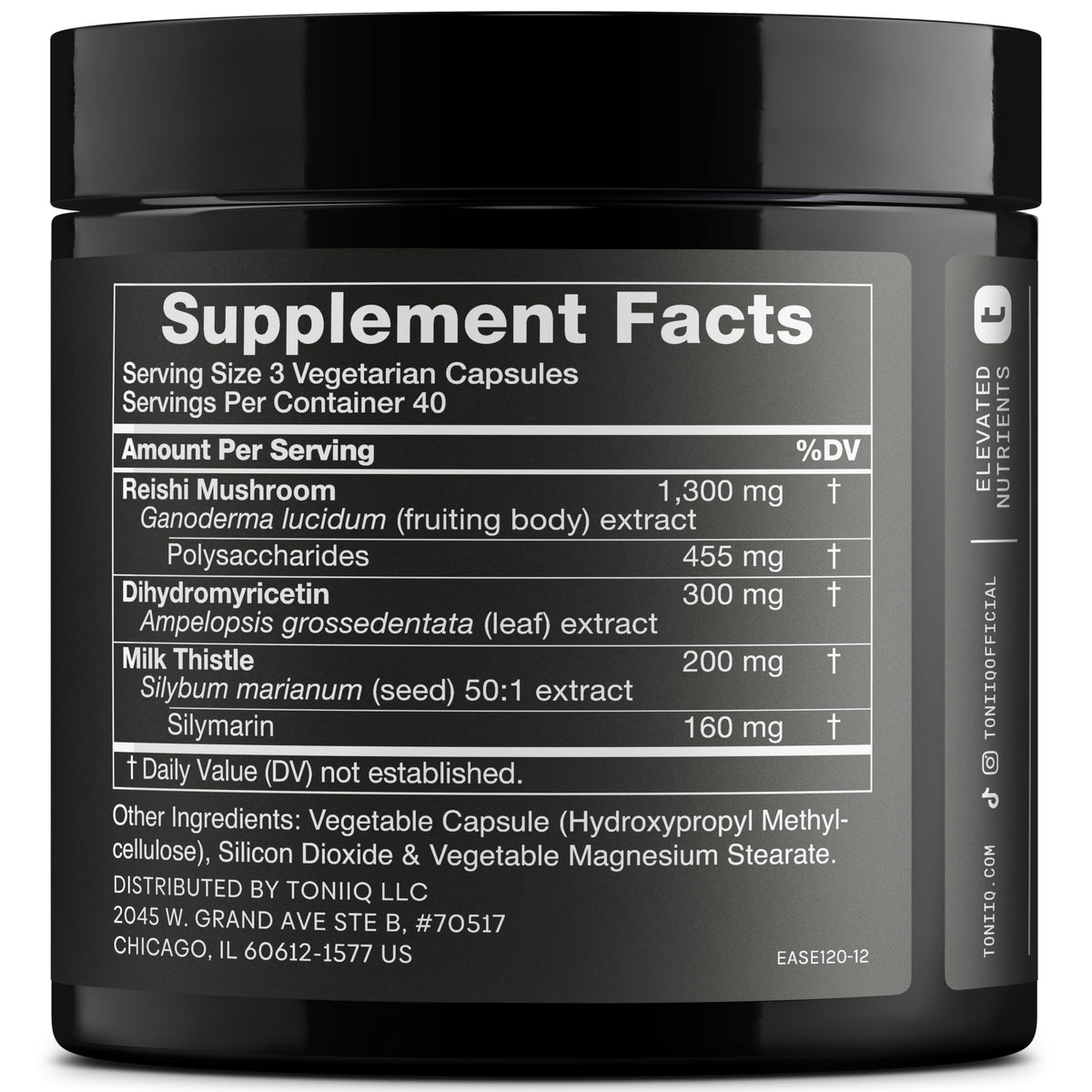 Toniiq Ease with DHM Liver Support - 120 Capsules - image 2