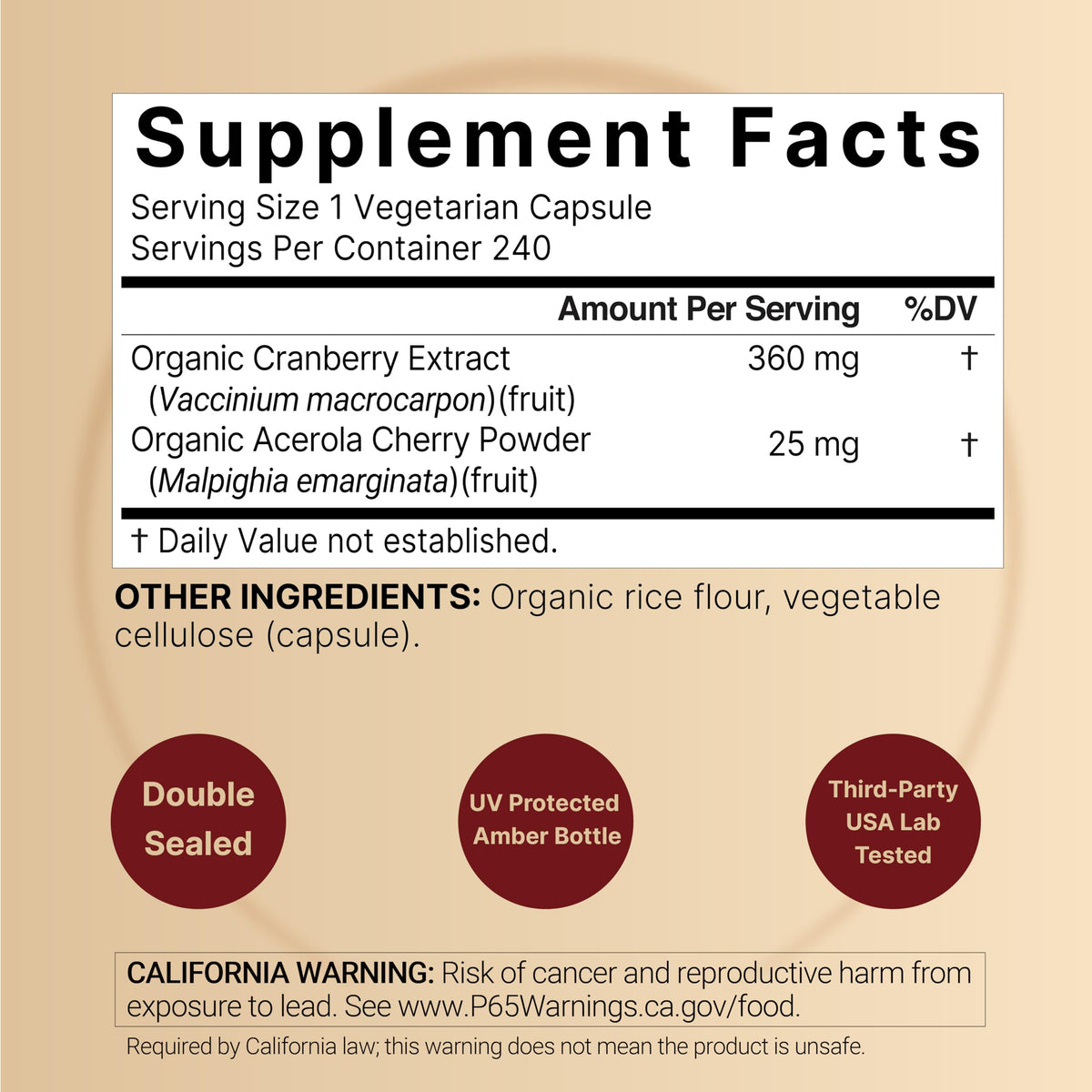 NatureBell Cranberry Pills Parent