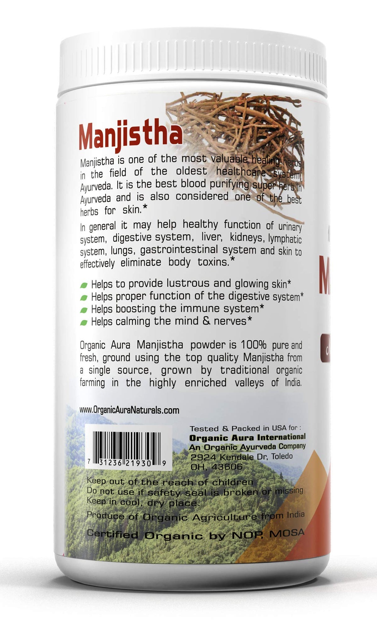 Organic Aura Premium Pure Manjistha Powder - 1 Lb - image 2