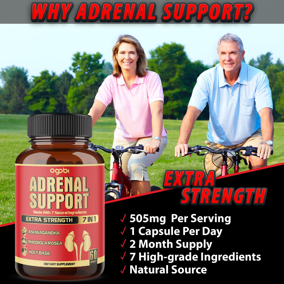 agobi 7-in-1 Adrenal Support Supplement - 60 Capsules - image 5