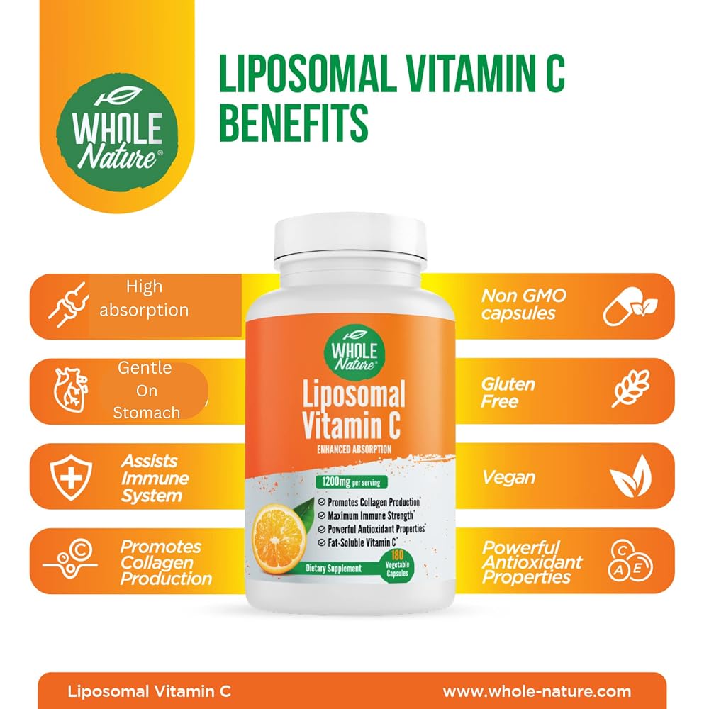 Whole Nature Liposomal Vitamin C Supplement Pills 1200 mg - High - image 3