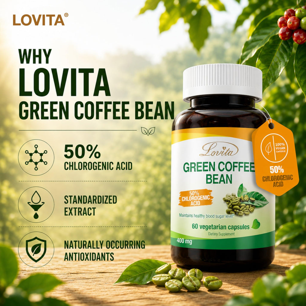 LOVITA Green Coffee Bean Extract 50% Chlorogenic Acid - 180 Vegan Capsules - image 2