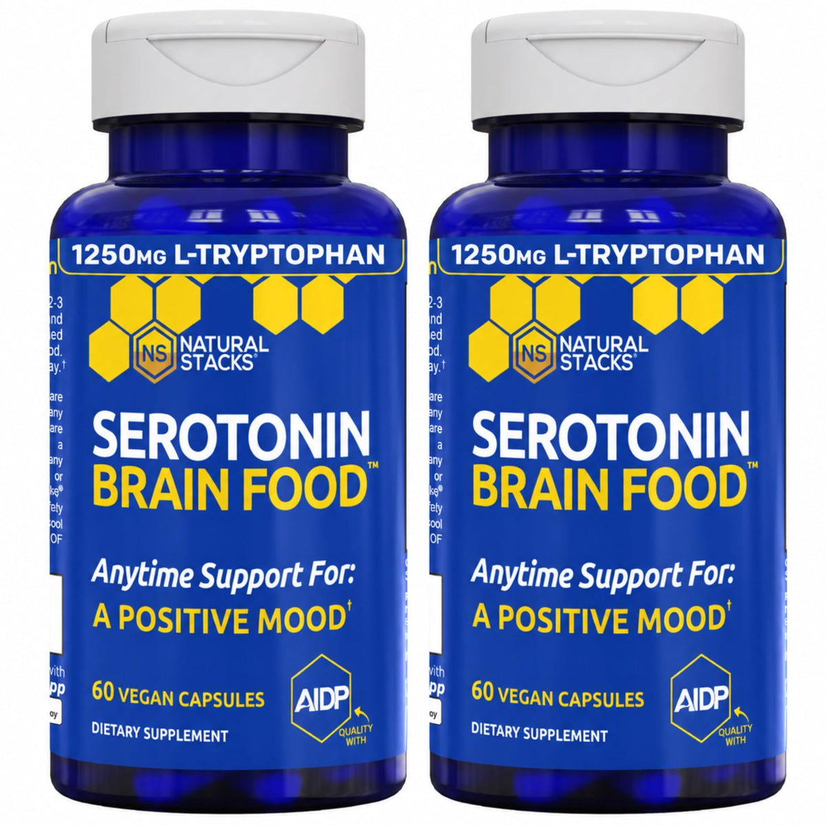 Natural Stacks Serotonin Brain Food Mood Support - 120 Capsules