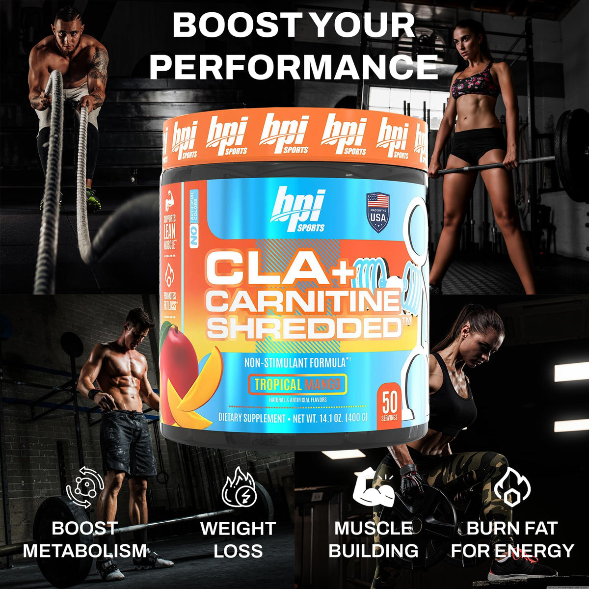 BPI Sports CLA + Carnitine Shredded Supports Lean Muscle & Promotes