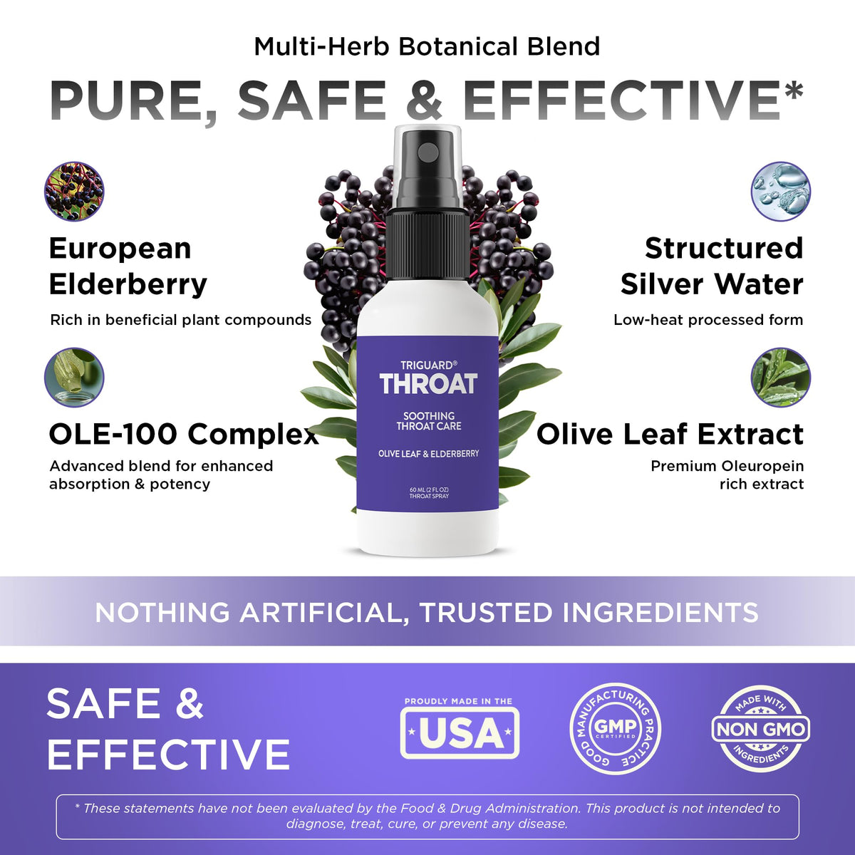Oxygen Nutrition TriGuard Throat Spray with Elderberry - 2 oz - image 2
