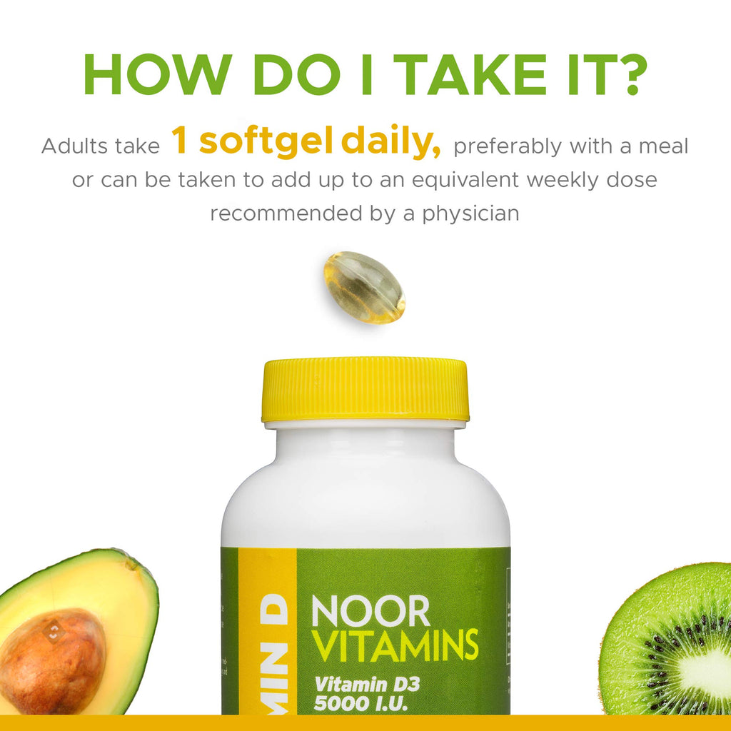 Noor Vitamins Vitamin D3 5000 IU - 60 Softgels - image 7