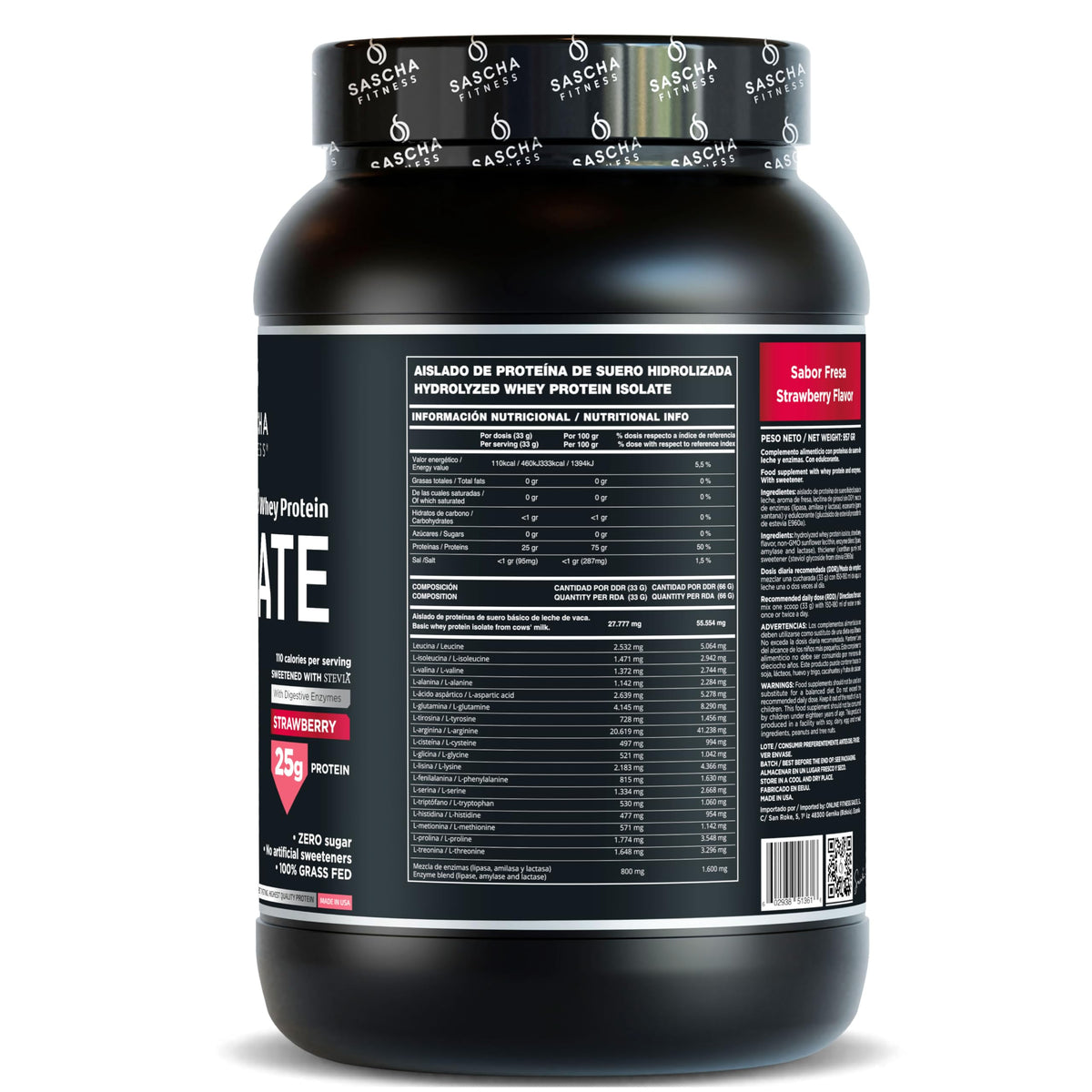 SASCHA FITNESS Hydrolyzed Whey Protein Isolate