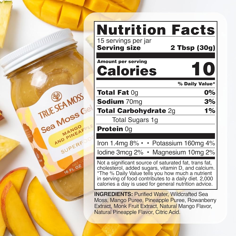 TrueSeaMoss True Sea Moss Mango/Pineapple Gel - 16 Fl Oz - image 3