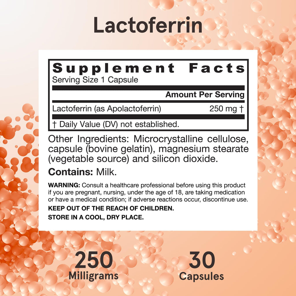 Jarrow Formulas Lactoferrin 250 mg Immune Support - 30 Capsules - image 6