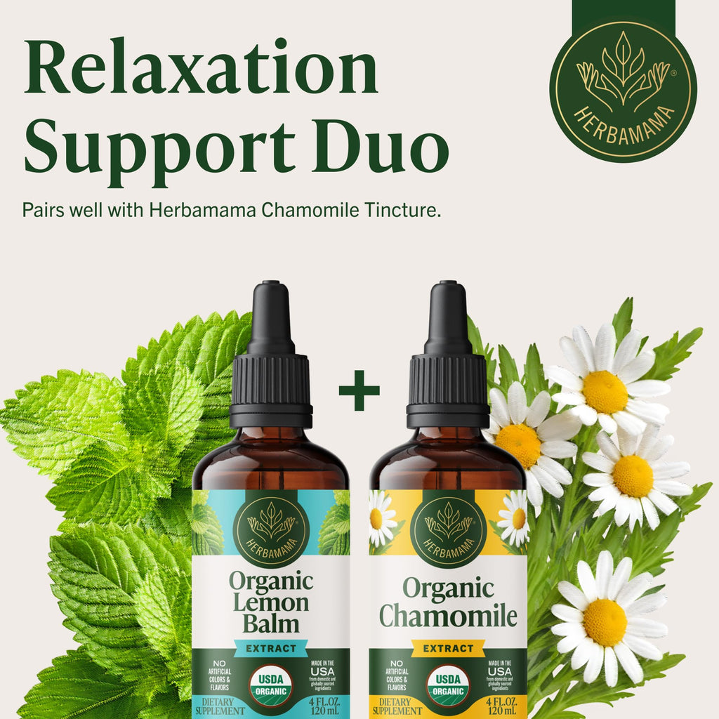 HERBAMAMA Organic Lemon Balm Tincture for Relaxation - 4 oz - image 8