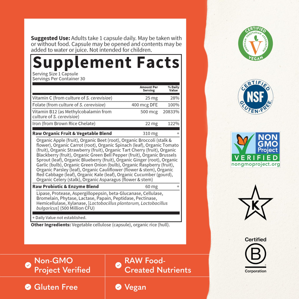 Garden of Life Vitamin Code Raw Iron Supplement - 30 Capsules - image 3