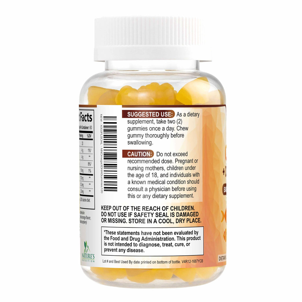 Nature's Nutrition Omega 3 Fish Oil Gummies - Extra Strength Omega-3
