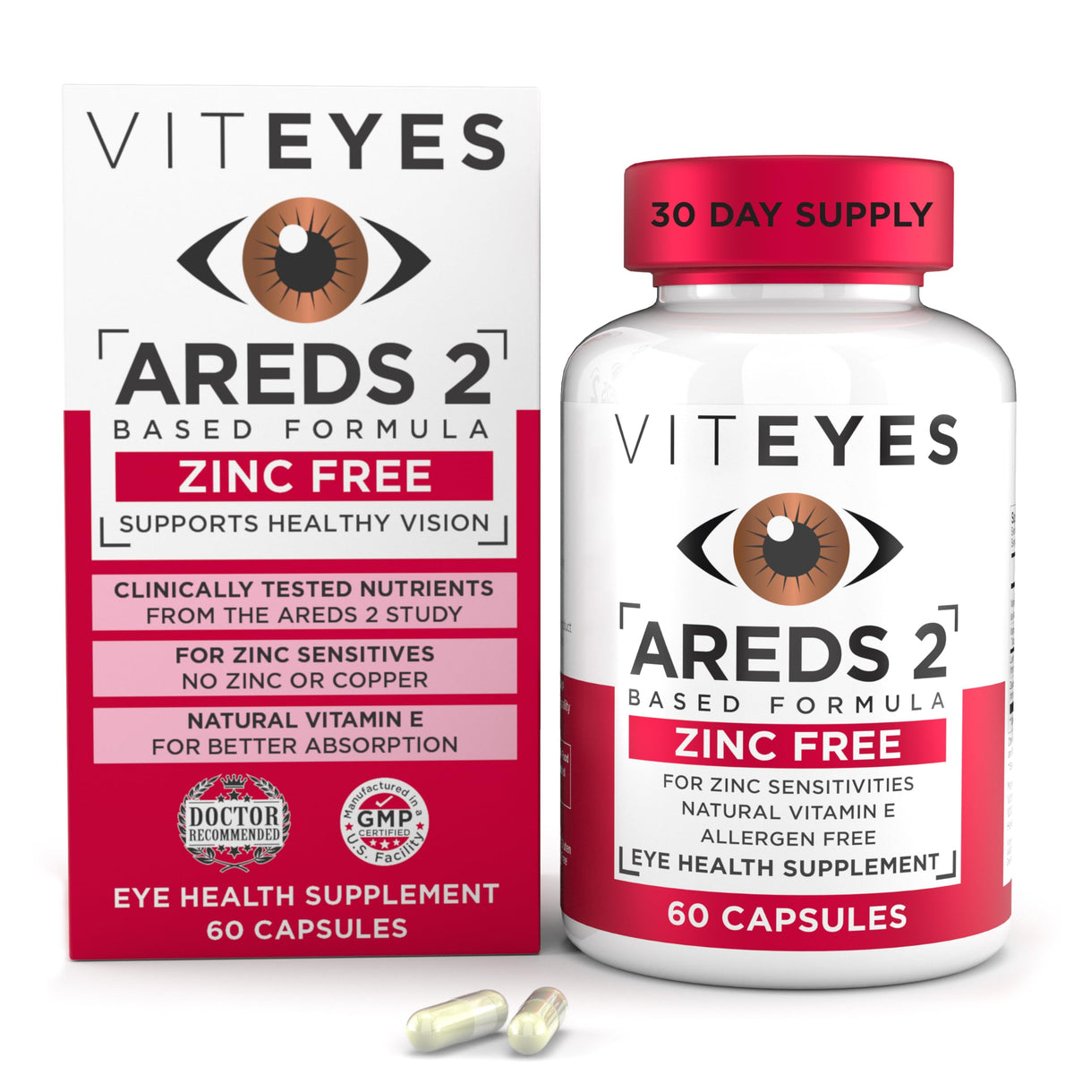 Viteyes AREDS 2 Zinc Free Macular Support - 60 Capsules