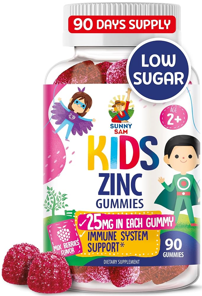 SUNNY SAM Zinc Gummies for Kids & Adults - Zinc Chewable Gummy