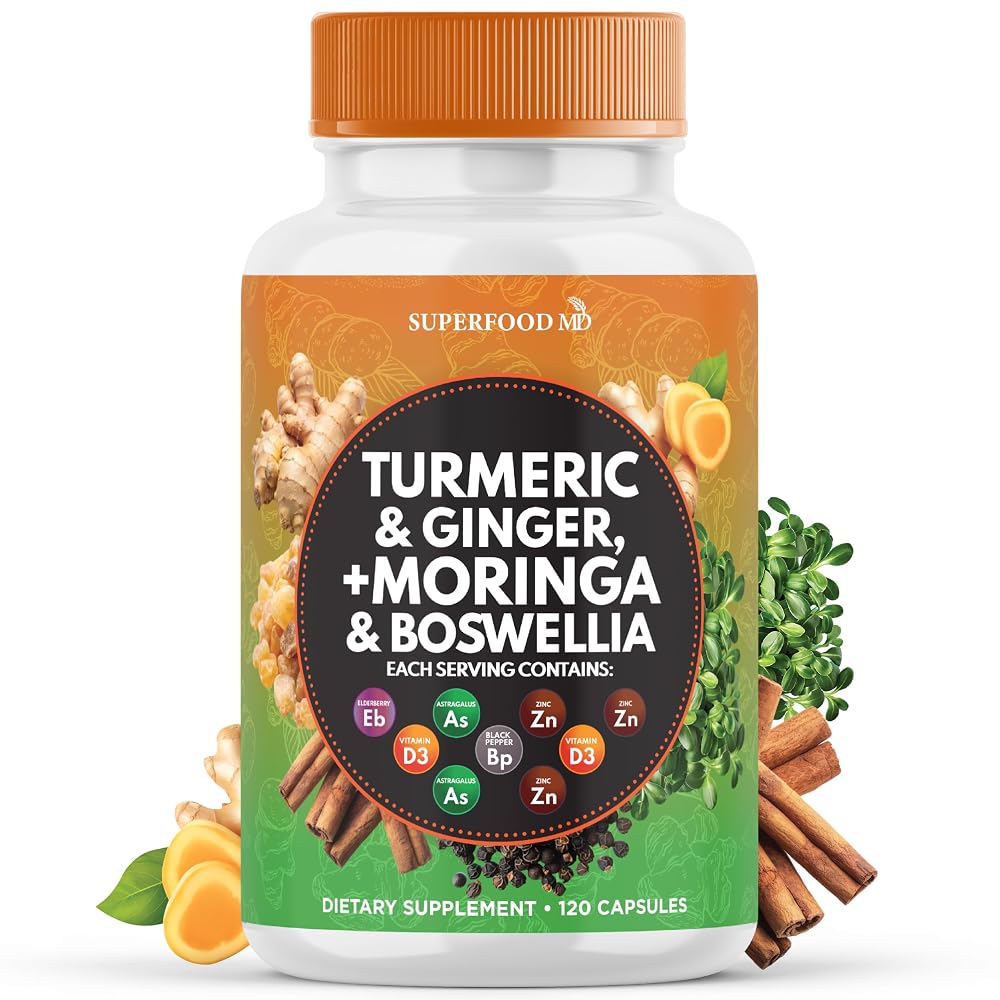 Superfood MD Turmeric Moringa Capsules Supplement