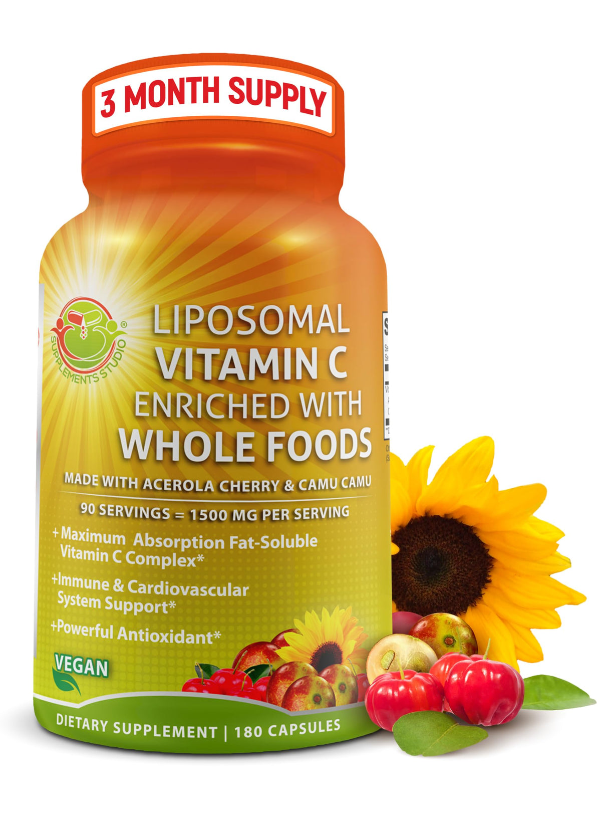 SUPPLEMENTS STUDIO Liposomal Vitamin C Capsules - Organic Acerola