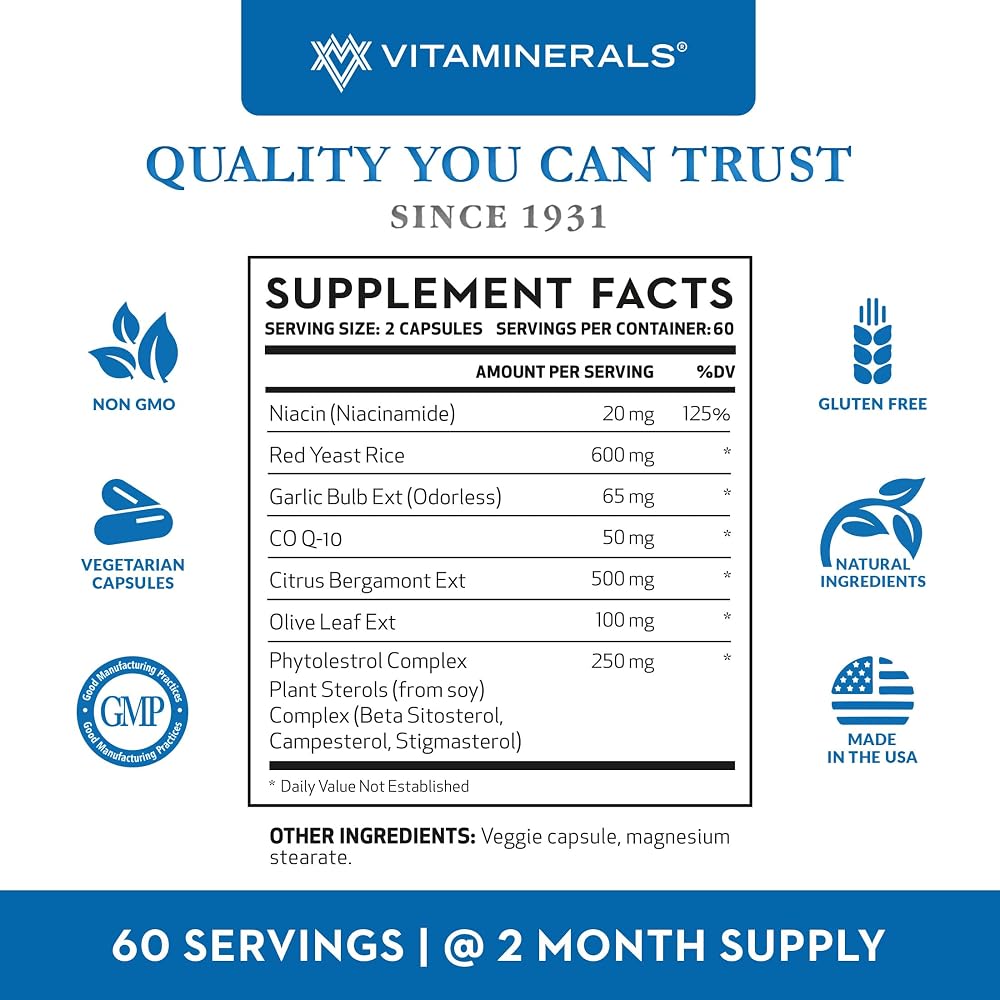 Vitaminerals Cholesterol Health Aid Plus - 60 Vegetarian Capsules - image 4
