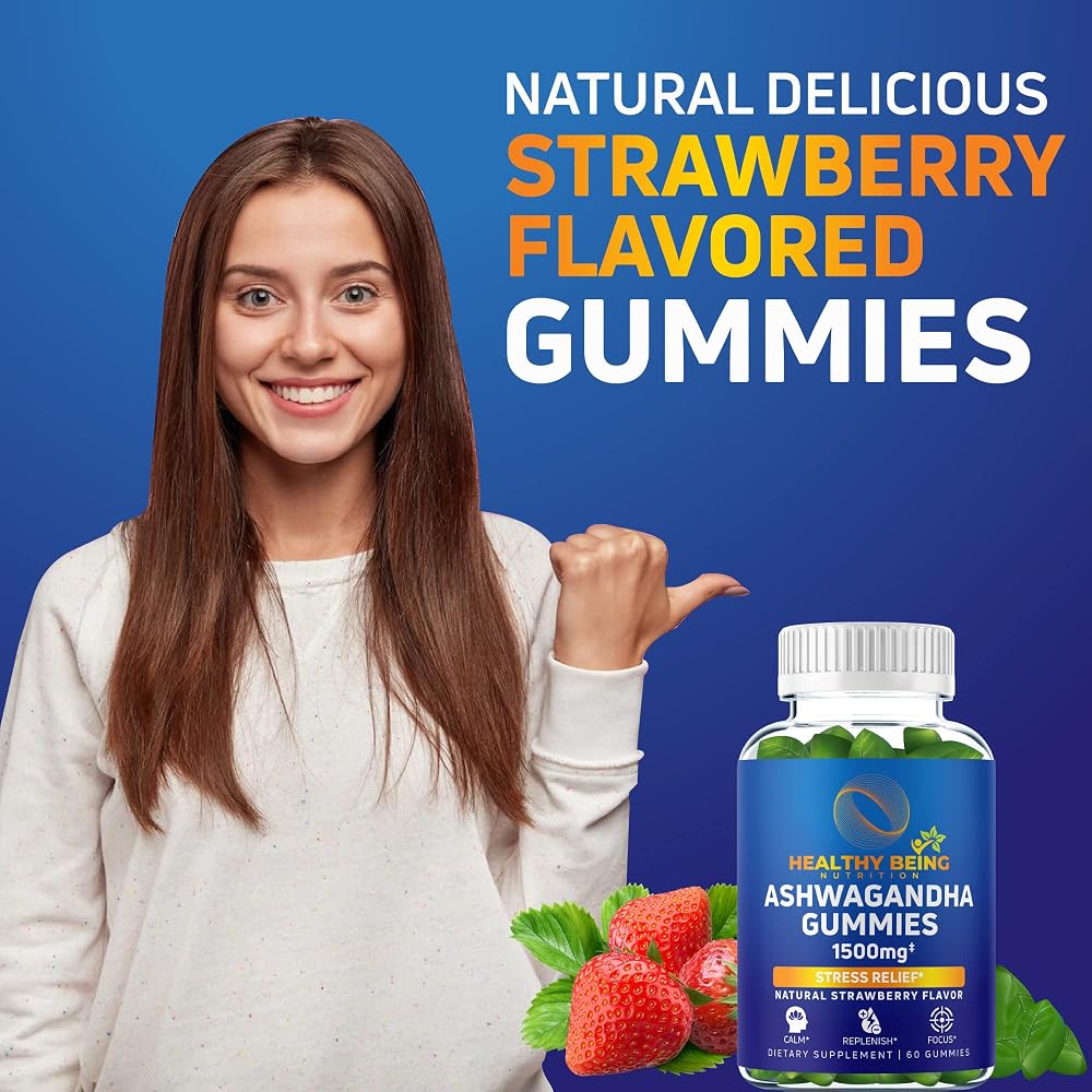 Healthy Being Nutrition Ashwagandha Gummies 1500mg - 60 Count - image 3