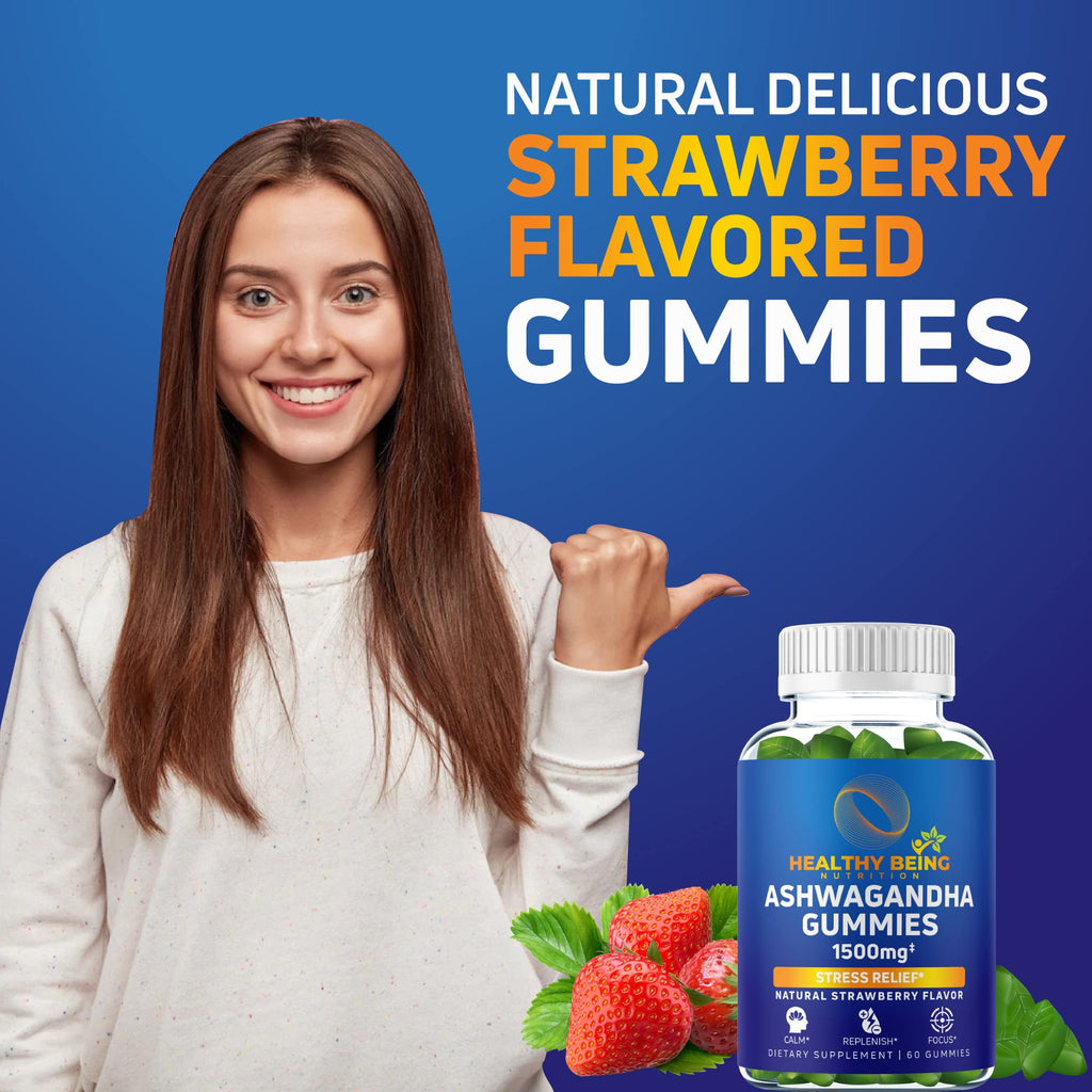 Healthy Being Nutrition Ashwagandha Gummies 1500mg - 60 Count - image 3