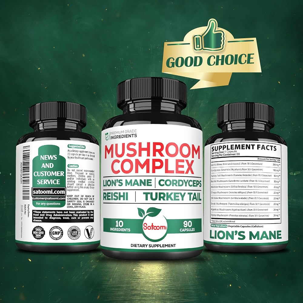 Satoomi Lions Mane Mushroom Complex - 90 Capsules - image 7