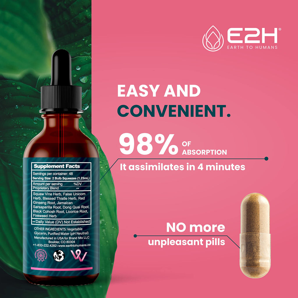 E2H Women's Wellness Hormone Balance Drops - 2 Fl Oz - image 5