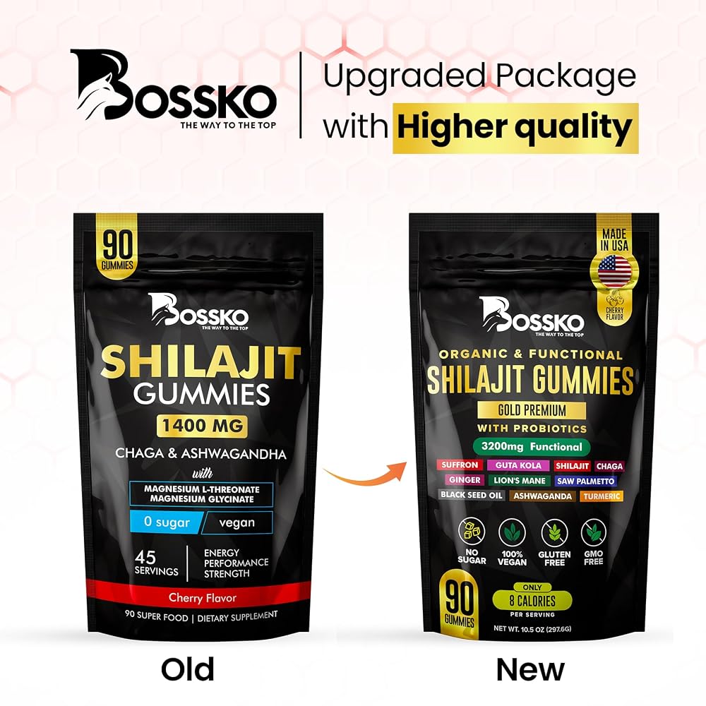 BOSSKO Himalayan Shilajit Gummies with Probiotics & Ashwagandha - 90 Count - image 3