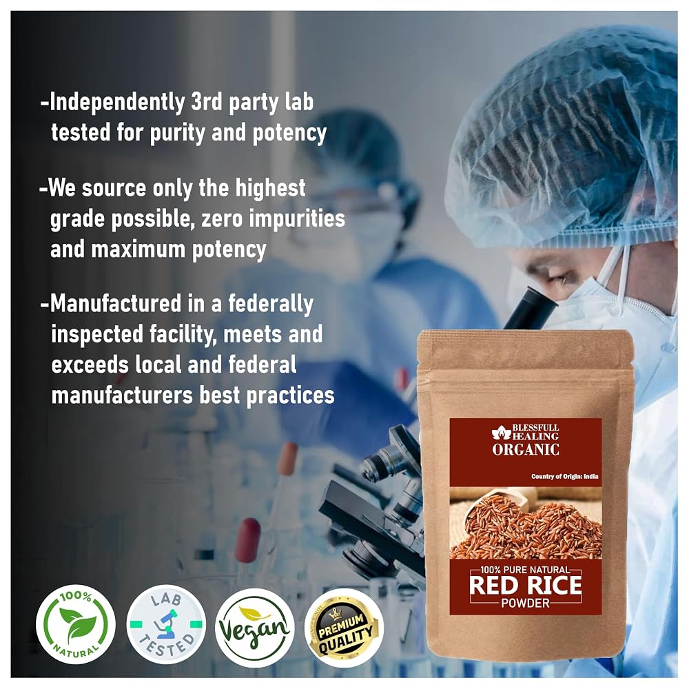 Blessfull Healing Organic Red Rice Powder 100% Pure Natural 200 Gram