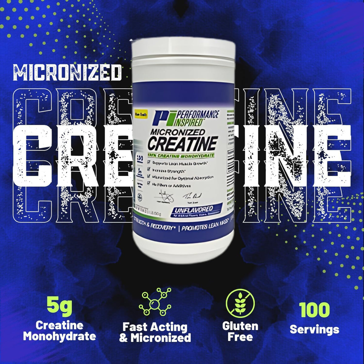 PERFORMANCE INSPIRED Micronized Creatine Monohydrate 5G - 100 Servings - image 5