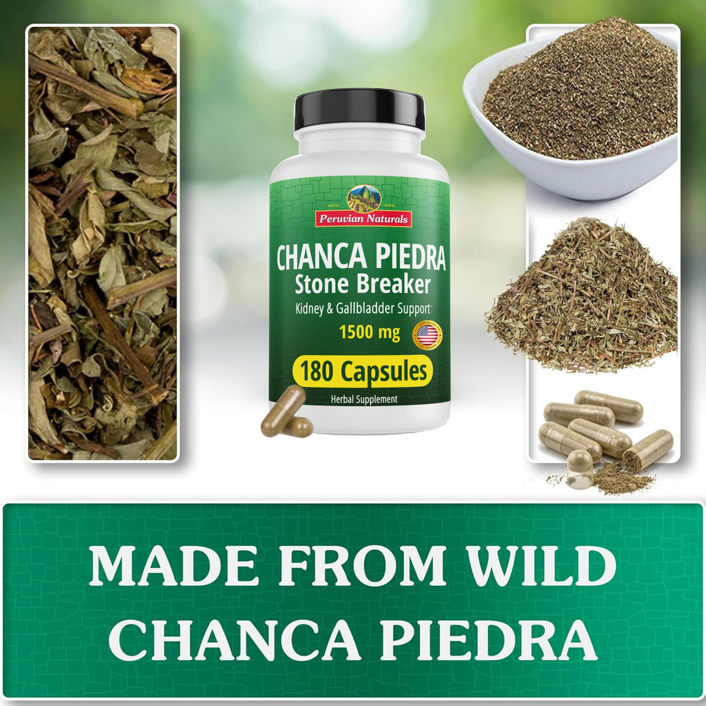 Peruvian Naturals Chanca Piedra Capsules Stone Breaker Kidney