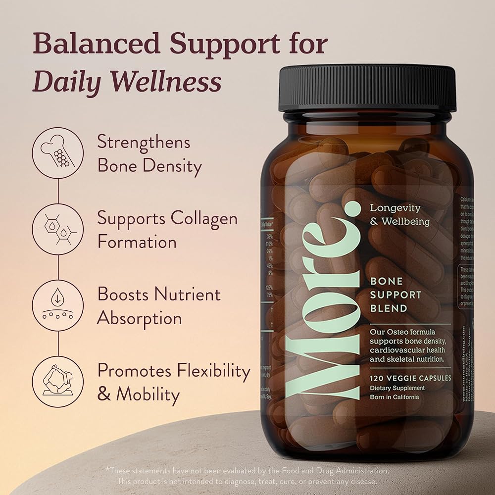 More. Longevity Bone Support Blend Calcium Supplement - 120 Capsules - image 2