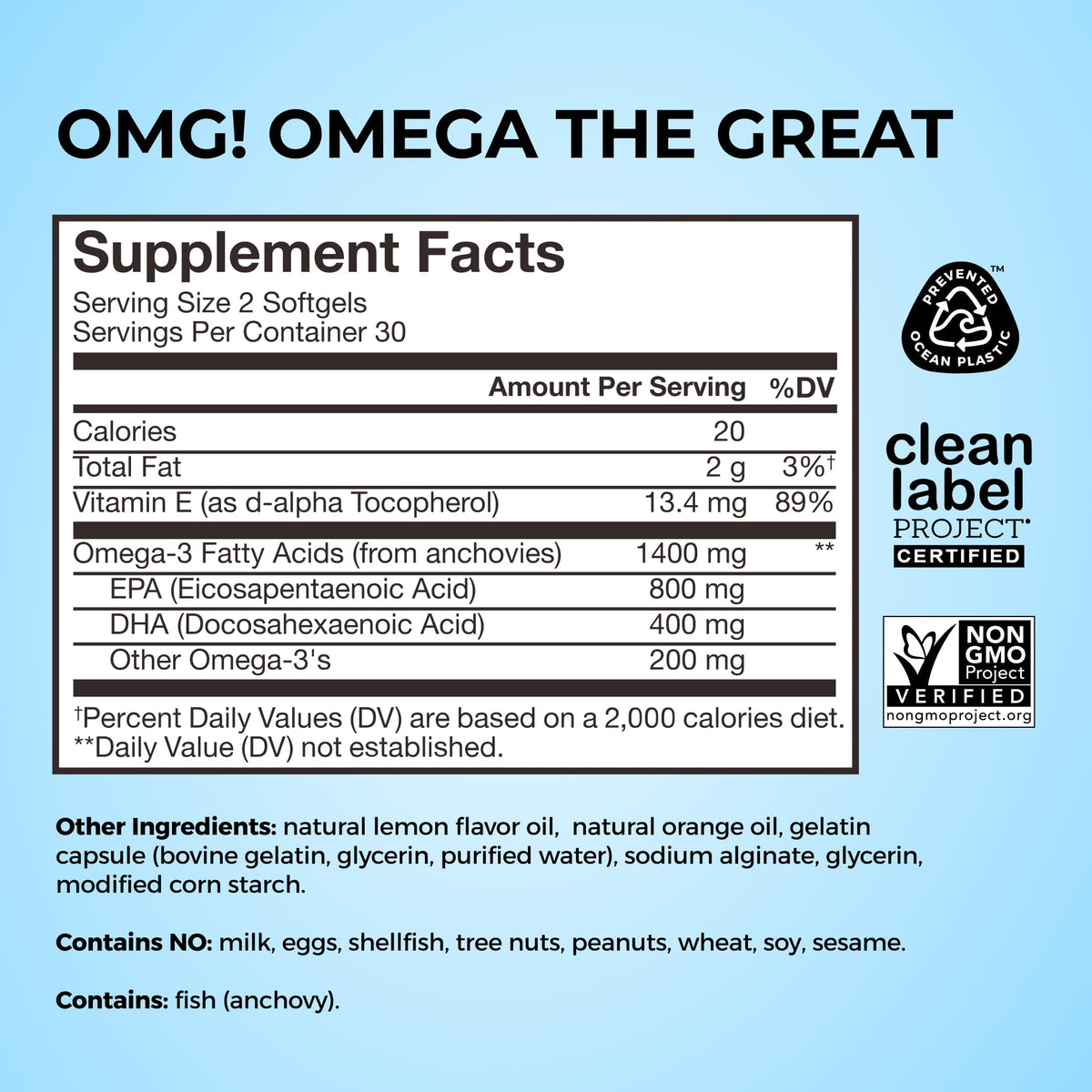 HUM OMG! Omega The Great Fish Oil with EPA & DHA - 60 Softgels - image 4