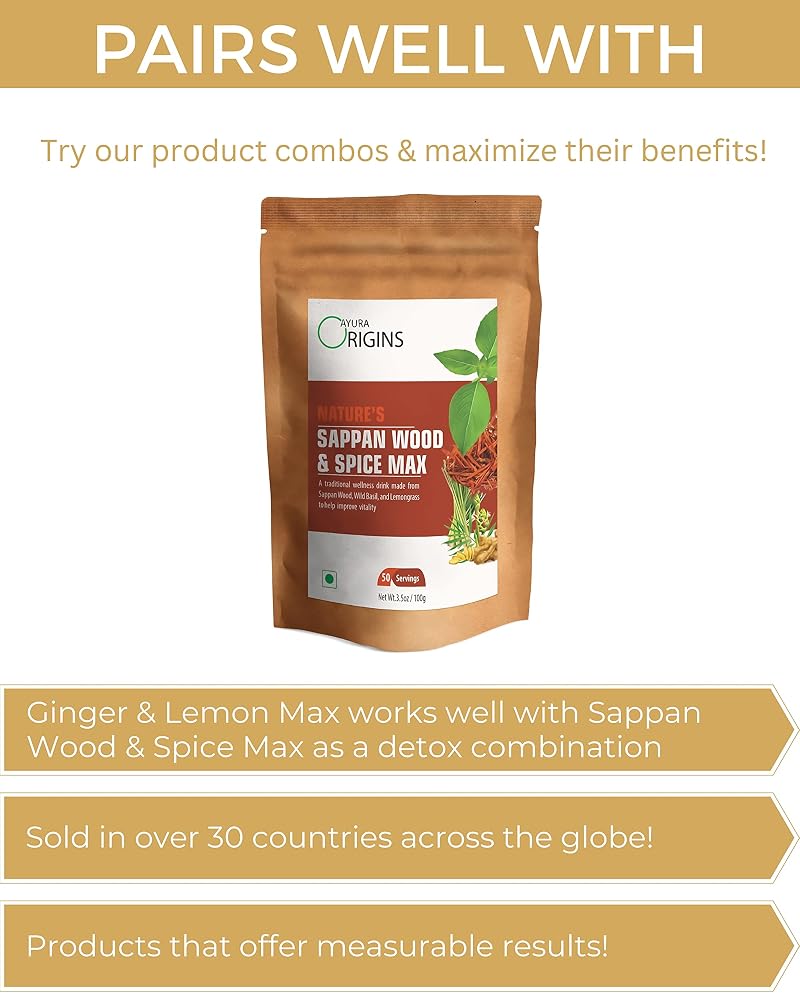 AYURA ORIGINS Nature's Ginger & Lemon Max Herbal Powder - 50 Servings - image 6