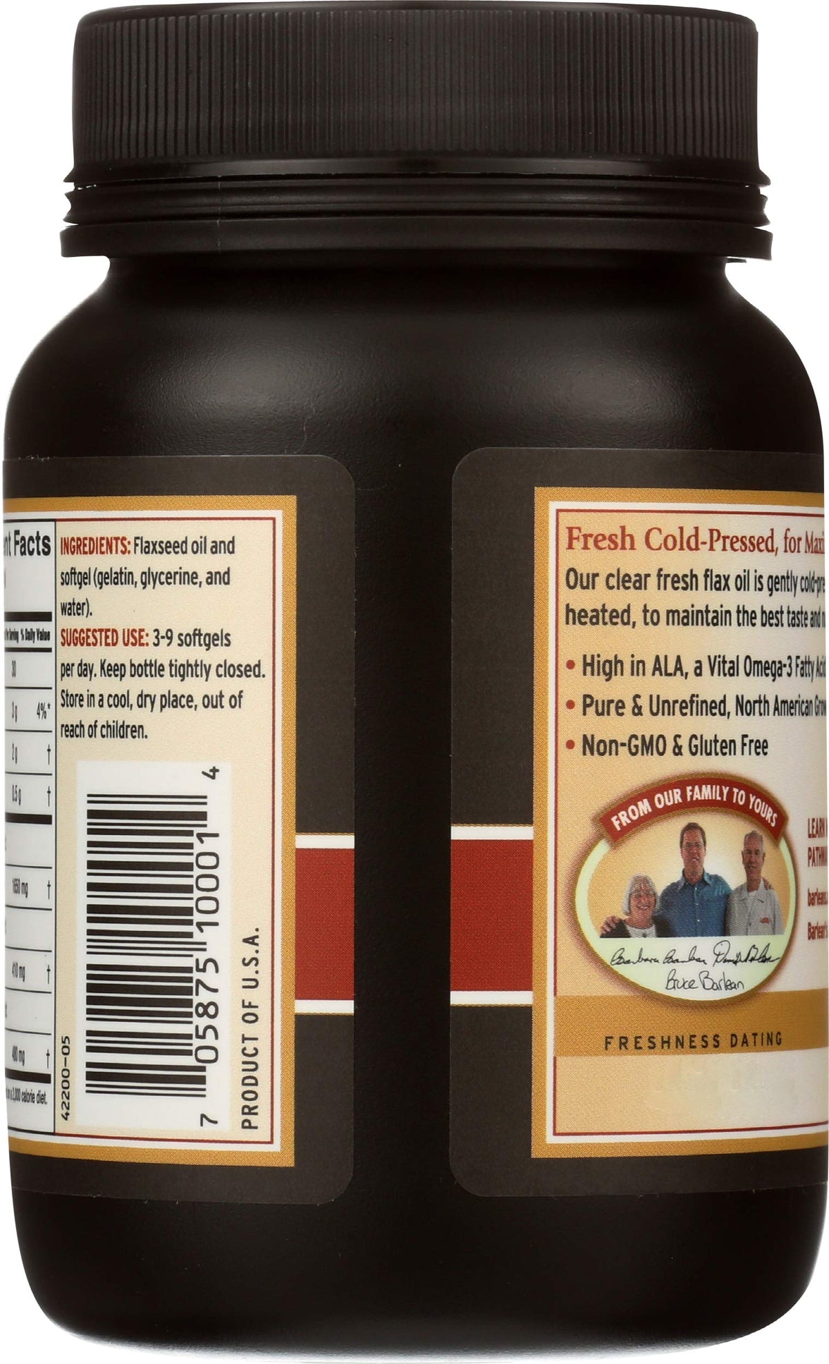 Barlean's Flaxseed Oil Omega 3-6-9 Softgels - 100 Count - image 2
