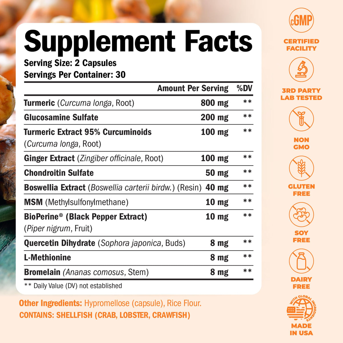 Vimerson Health Turmeric Glucosamine Chondroitin Joint Support - 60 Capsules - image 3
