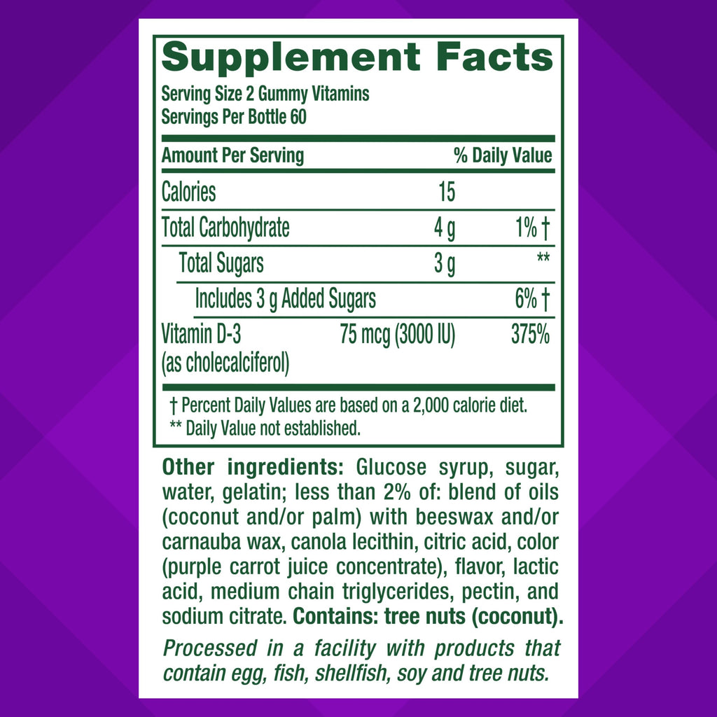 Vitafusion Vitamin D3 Gummies 3000 IU - 120 Count - image 4