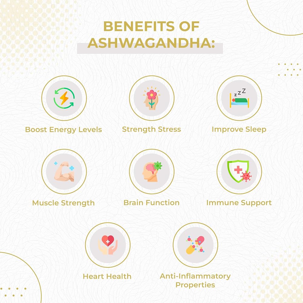 Foods For Gut Ashwagandha 1300 mg Stress Relief - 120 Capsules - image 5