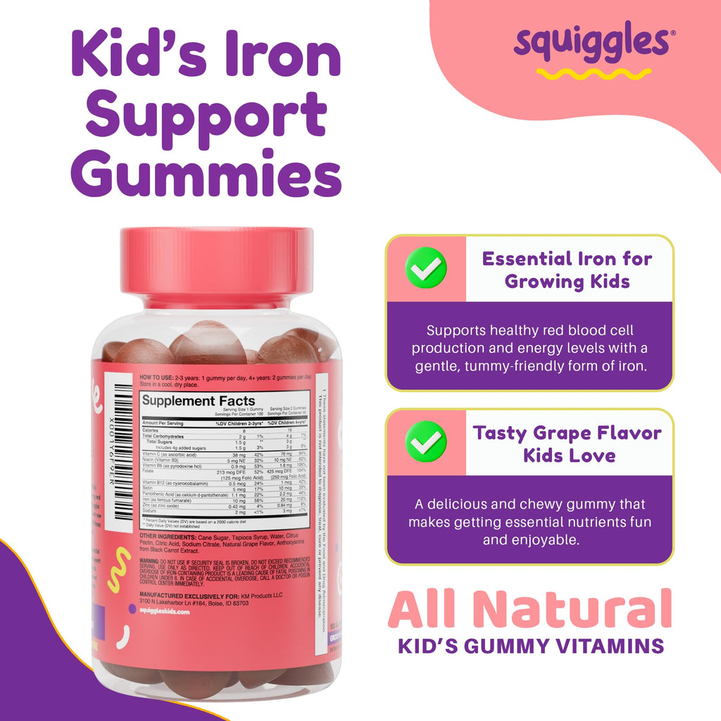 Squiggles Kids Daily Iron+ Gummies - 100 Count - image 5