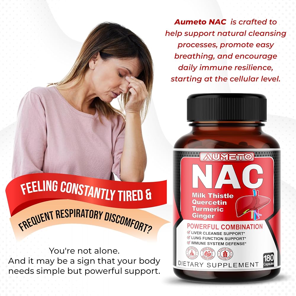 AUMETO Complete NAC 9-in-1 with Milk Thistle & Quercetin - 180 Capsules - image 2